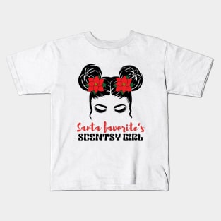 messy bun christmas scentsy independent consultant Kids T-Shirt